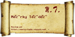 Márky Tádé névjegykártya